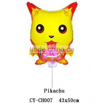 2016New design clamp holder Pikachu shaped helium balloon for party decoration foil balloon