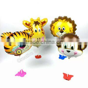 2016promotional mini animal shaped foil balloons mini size mylar tiger monkey balloons