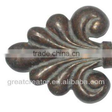 Home Decoration Accessories French Verdi Flur De Lis Finials; Window Drapery Rod Parts; Curtain Accessories Made in China