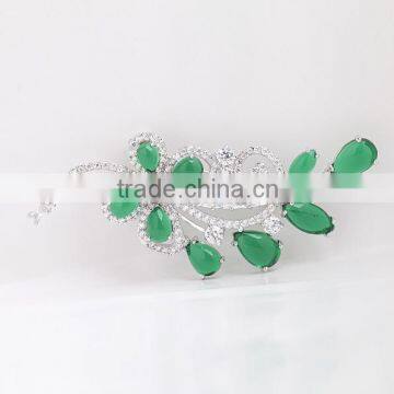 Platinum Plated Designer Flower Wedding Brooch With AAA+ Cubic Zircon Micro Pave Setting for Women and Men photo-2