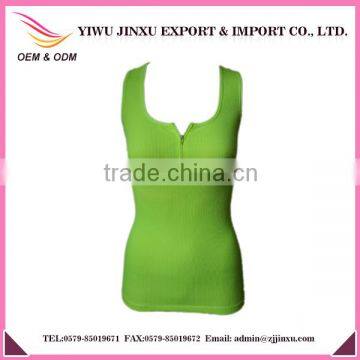 Wholesale Fashion Sports Women Tank Tops with Zip