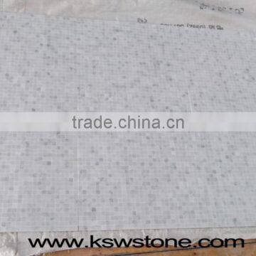 Italian White Carrara Natural Split Marble Mosaic Tile photo-5