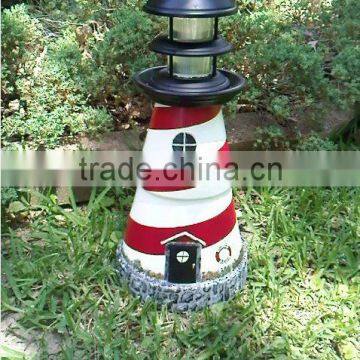 Resin material ocean tower solar landscape light