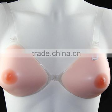 Nude Triangle Silicone Sticky Breast Form Mastectomy With Red Nipples