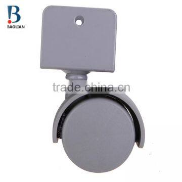 2015 Discount Durable 1.5 Inches Grey Nylon U Plate Swivel Twin Plastic Casters for Wardrobe photo-4