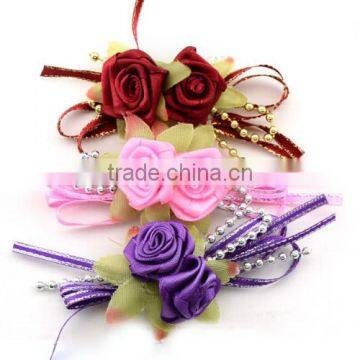 Fashion Costume Satin Flower Decoration decorative clothing stones