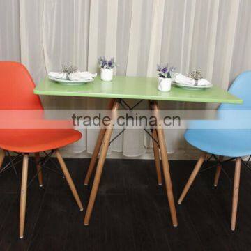 wooden leg plastic top dining table with chairs 1612