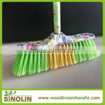 SINOLIN Low Price Sweep Easy Plastic Broom with Beautiful PVC cover design