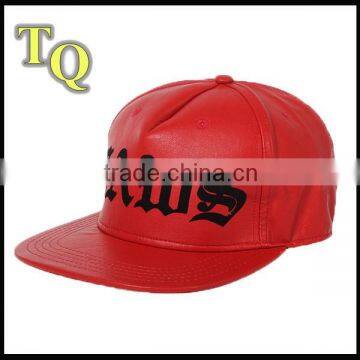 fashion custom 5 panel printed leather hats