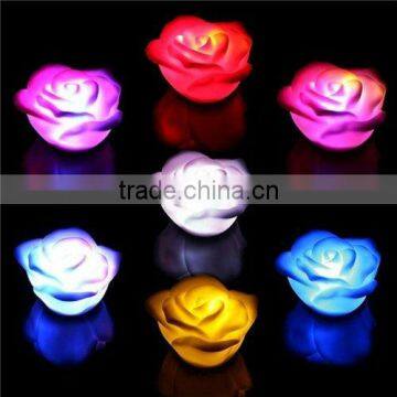 Floating Wax Flowers with Color Changing LED Rose Light