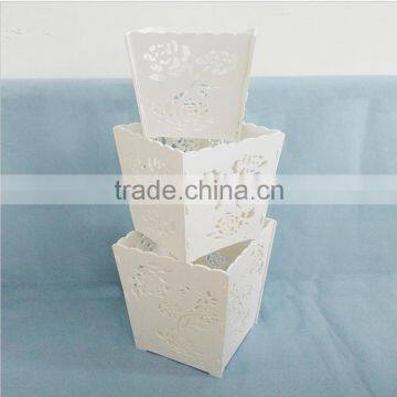 2015 hot sale Beautiful 3size wood plastic flower pot buy direct from china factory