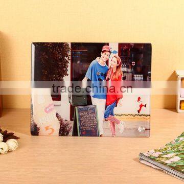 Sublimationglass photo frame with diamond stand ,white color