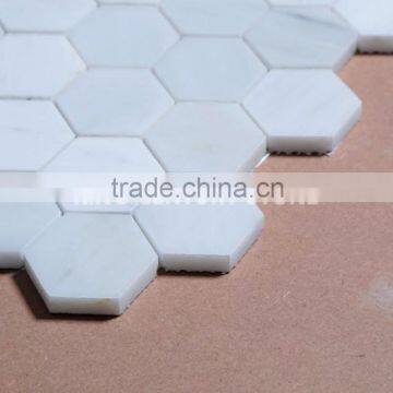 Oriental White 3 inch hexagon mosaic tile for kitchen