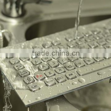 Compact Format IP65 Metal Keyboard with Trackball and function keys