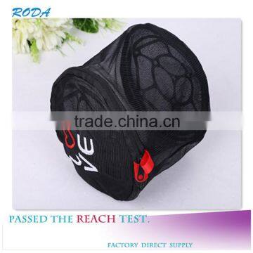 YIWU RODA 100%polyester exquisite embroidery black washing bag