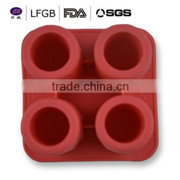 Factory price customized professional four round Silicone Ice cube Tray