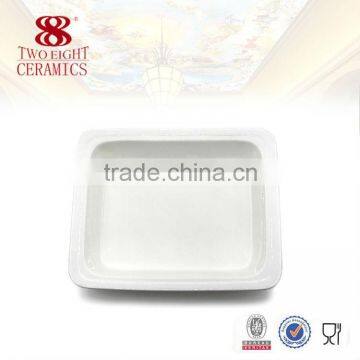 Wholesale ceramic white dinner buffet plate serving square dishes