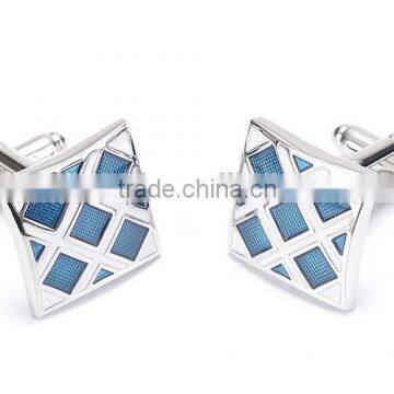 Blue Checkerboard Enamel Cufflinks