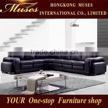 2015 latest top three full genuine leather sofa/ genuine leather corner sofa leather corner HS0079