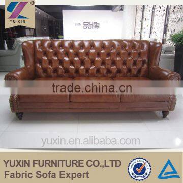 paint leather chesterfield style genuine leather sofa set