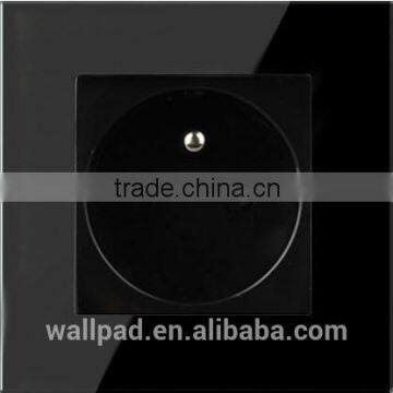 Hot Sales Wallpad Luxury LED Indicator Waterproof Black Crystal Glass 110~250V French Type EU Standard Wall Socket with ground                        
                                                Quality Choice