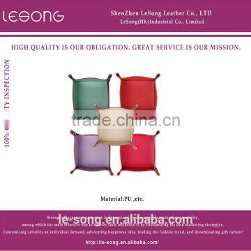 Hot Sale Colorful Square Mini Leather Tray For Sundries