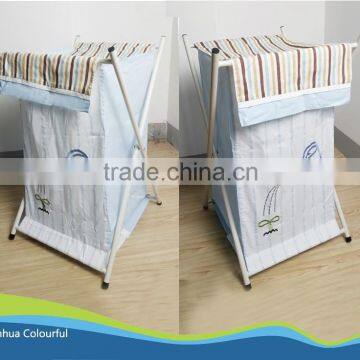 dirty laundry basket cotton fabric laundry basket metal standard folding laundry bag foldable laundry basket LB00096