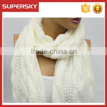 A-53 oversized cable infinity scarf cable knit chunky scarves winter cable knit scarf