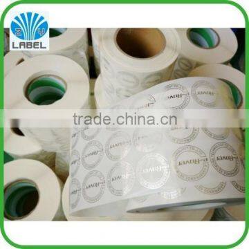 2015 Printed Transparent PVC/PE/PP/OPP/Vinyl Clear Label with logo
