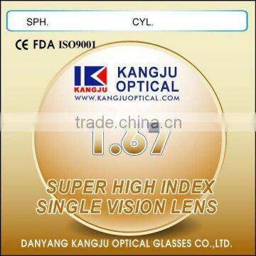 High Index 1.67 Single Vision HMC+EMI Organic Lens