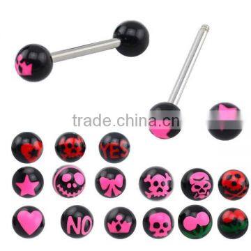 TR01062 Resin Printed Body Jewelry Fake Tongue Piercing photo-4