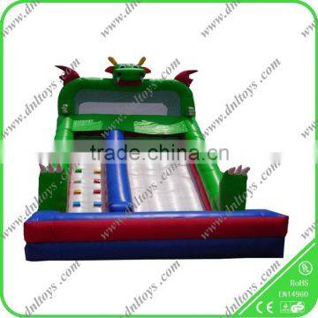 Inflatable cheap popular indoor playground, playground equipment with plastic slide