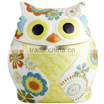 Ceramic owl cookie jar