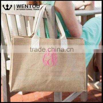 Wholesale Personalized Burlap Tote Bag photo-3