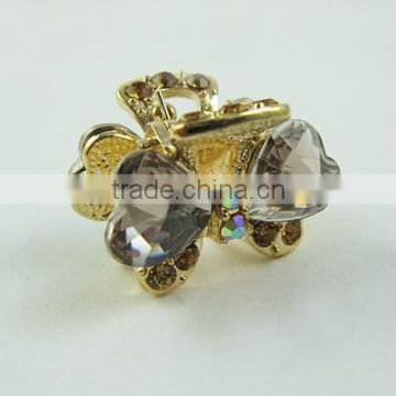 Transparent Butterfly Claw Rhinestone Alloy Hair Clip Jaw Hairpin