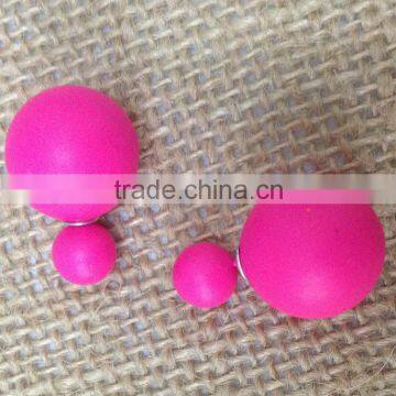 Fashion Imitation Double Ball Stud Pearl Earrings For Women photo-2