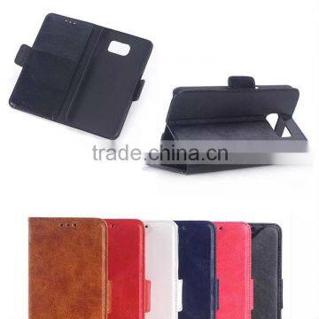 Best Selling Crazy Horse Flip Cover for Samsung S6 Edge
