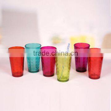 hot selling 6pcs colored tall glass mug set