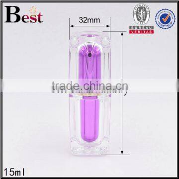 15/30/50ml colorful painting pink inside acrylic plastic bottle double wall pp inner cap