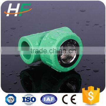 ppr pipe fittings ppr female thread tee with brass insert