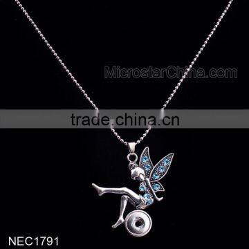 Fashion Jewellery Trending Hot Products Snap Button Pendant Necklace With Chain