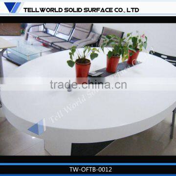 Top design commercial marble/solid surface high glossy round office desk