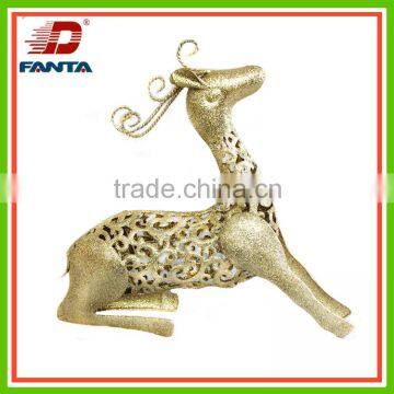 Christmas ornaments metal gold reindeer for decor