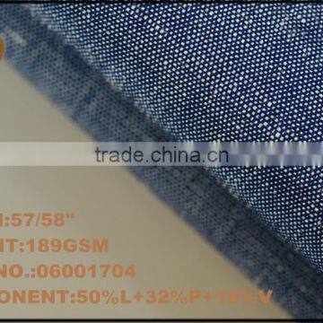 Linen Polyester Viscose Blend Fabric Rayon Fabric Yarn Dyed Interwoven Fabric 190gsm for Pants photo-2