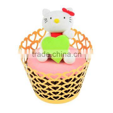 Yellow Filigree Heart Laser Cut Wedding & Party Cupcake Wrappers
