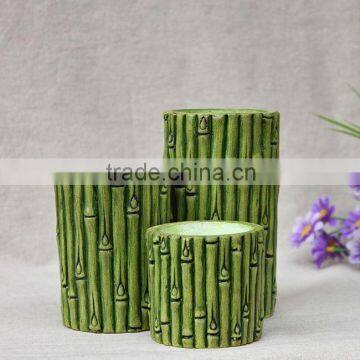 bamboo design dolomite candle holder