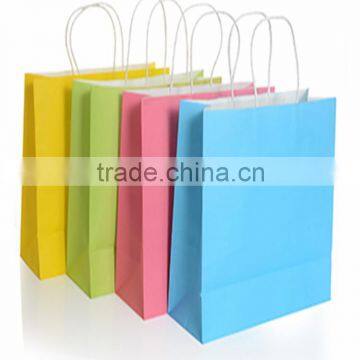 Newest Design Colorful Brown Kraft Paper Bag With Brown Twisted Handle