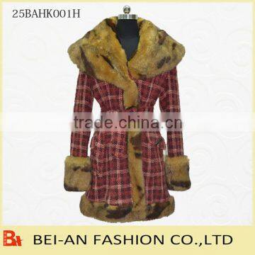 ladies coats with big collar fake fur trimming