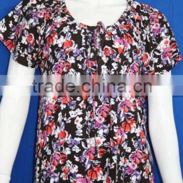 All over print flower women summer t-shirt printing