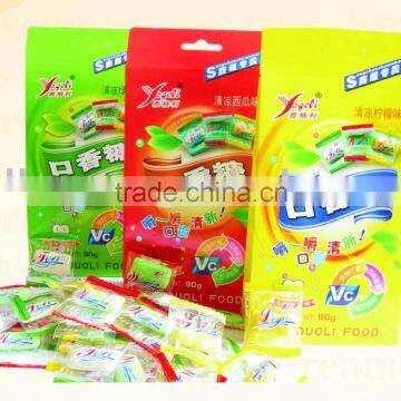 90g refreshing chewing gum in colour box(bubble gum,candy)